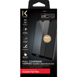 Protection d'écran en verre trempé (100% de surface couverte) pour Huawei P20 Pro, Noir