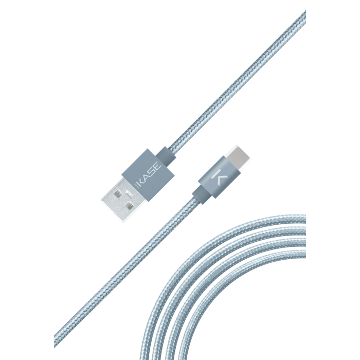Câble USB-C vers USB-A tressé métallisé Charge/Sync (1M), Gris Sidéral
