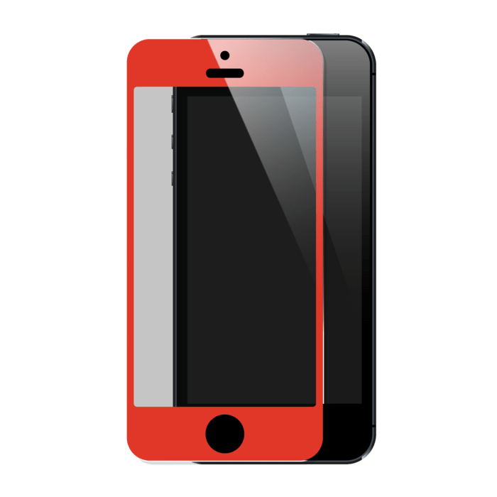 Protection d'&eacute;cran premium en verre tremp&eacute; pour Apple iPhone 5/5s/5C/SE, Rouge