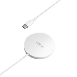 Chargeur sans fil rapide magn&eacute;tique (15W), Blanc argent