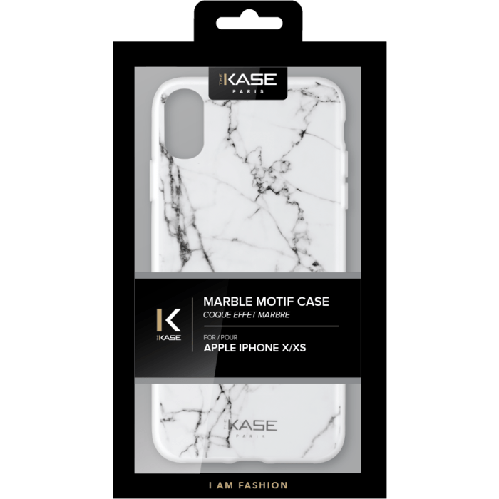 Coque effet marbr&eacute; pour Apple iPhone X/XS, Blanc