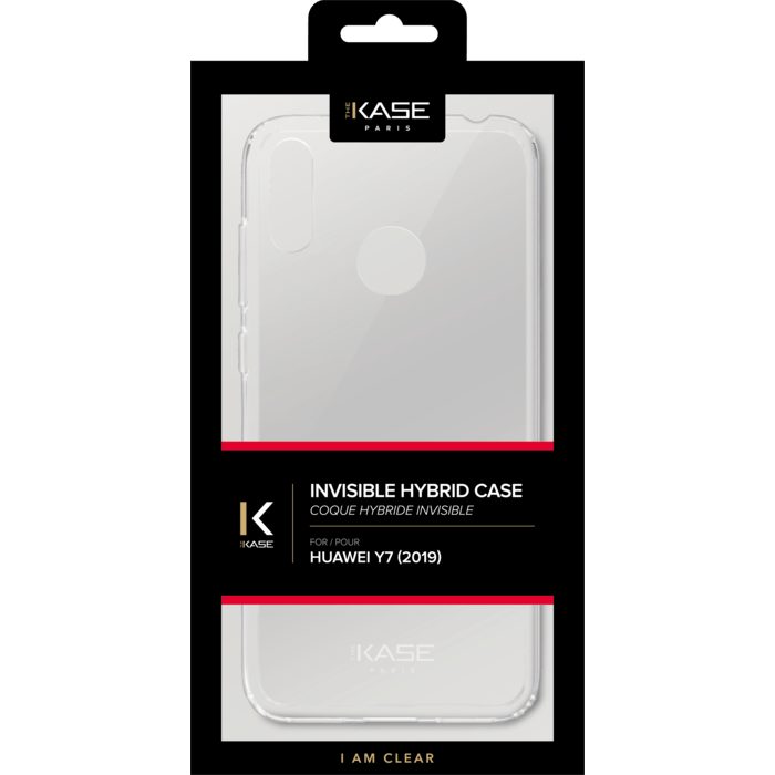 Coque hybride invisible pour Huawei Y7 2019, Transparent