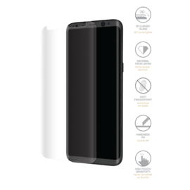 Case Advanced Curved Edge-to-Edge Tempered Glass Screen Protector for Samsung Galaxy S8+, Transparent