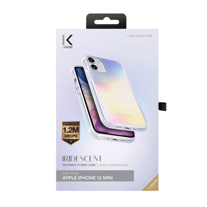 Coque hybride invisible iridescente pour Apple iPhone 12 mini, Iridescente