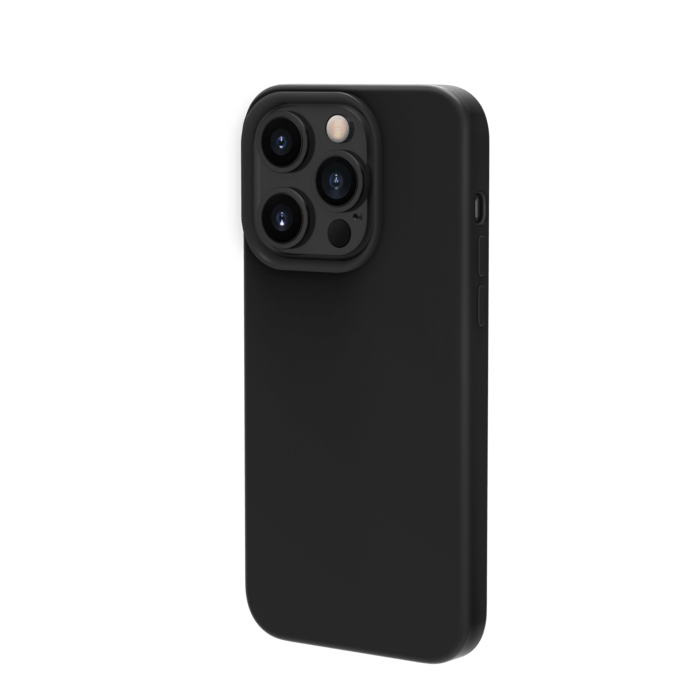 Coque antichoc en gel de silicone doux pour Apple iPhone 13 Pro, Noir satin