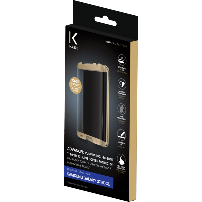 Protection d'écran en verre trempé Bord à Bord Incurvé avancé pour Samsung Galaxy S7 Edge, Or