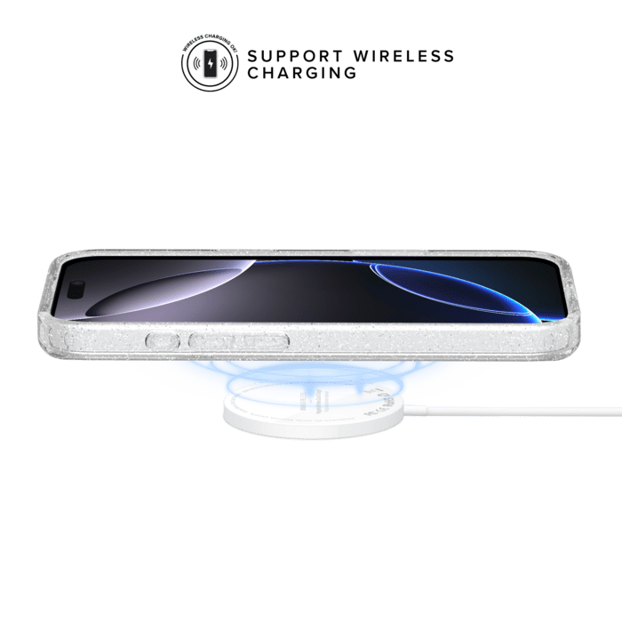 Coque hybride &eacute;tincelante invisible GEN 2.0 83% de plastique recycl&eacute; pour Apple iPhone 16 Pro Max, Transparente