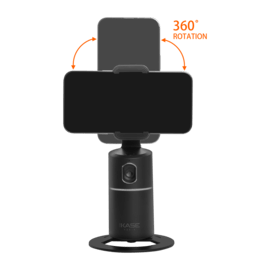Support selfie pour smartphone avec suivi &agrave; 360&deg;, noir minuit