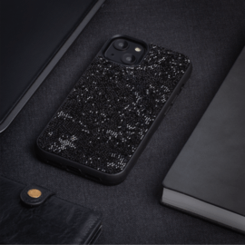 Coque Bling Strass pour Apple iPhone 13, Minuit Noir