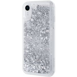 Bling Bling Coque paillet&eacute;e hybride pour Apple iPhone XR, Argent Galaxie