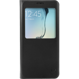 Etui &agrave; clapet avec Window View pour Samsung Galaxy S6 Edge Plus, Noir