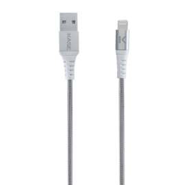 Câble Lightning® certifié MFi Apple vers USB charge/sync en acier inoxydable ultra solide (1M), Argent