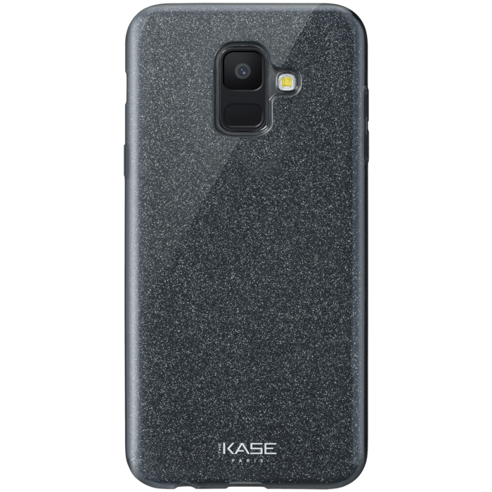 Coque slim&nbsp;paillet&eacute;e &eacute;tincelante pour Samsung Galaxy A6 (2018), Noir