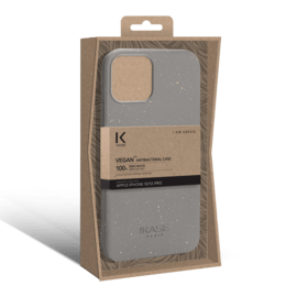 Coque antibact&eacute;rienne vegan bio 100 % z&eacute;ro d&eacute;chet pour Apple iPhone 12/12 Pro, Gris Lave