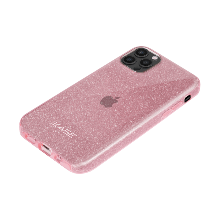 Coque slim pailletée étincelante pour Apple iPhone 12/12 Pro, Or Rose