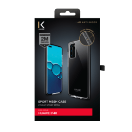 Coque Sport mesh pour Huawei P40, Noir de jais