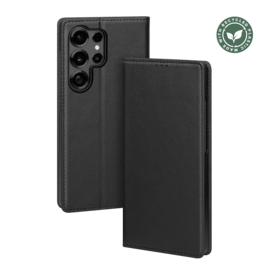 Coque clapet folio avec fente pour cartes & support pour Samsung Galaxy S25 Ultra 5G, Noir