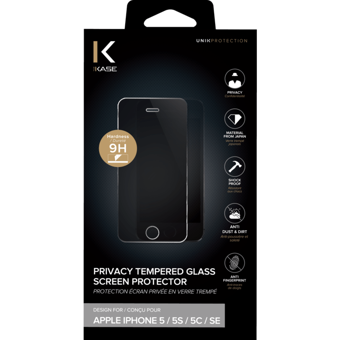 Protection d'écran Privée en verre trempé pour Apple iPhone 5/5s/5c/SE