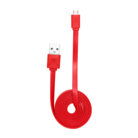 Cable plat vers Micro USB (1m) pour Android, Rouge