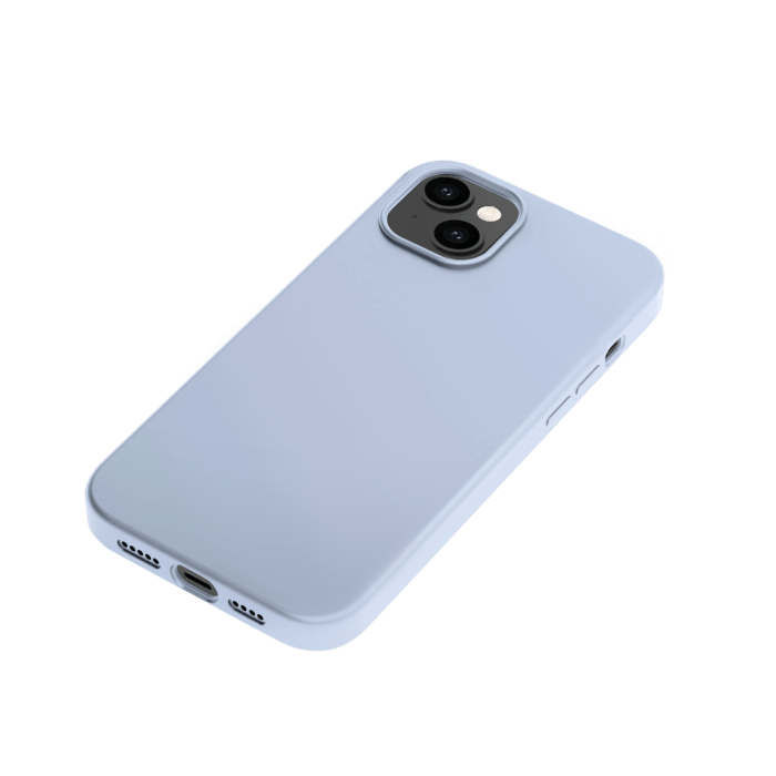 Coque antichoc en gel de silicone doux pour Apple iPhone 14 Plus, Bleu Lilas