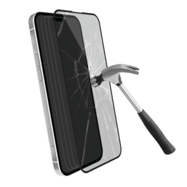 Protection d’écran antibactérienne en verre trempé ultra-résistant à bords incurvés pour Apple iPhone 15, Noir