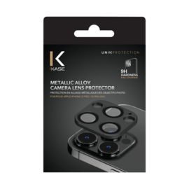 Protection en alliage m&eacute;tallique des objectifs photo pour Apple iPhone 13 Pro/13 Pro Max, Noir Onyx