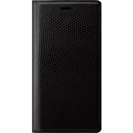 Diarycase Genuine Leather flip case with magnetic stand for Apple iPhone XS Max, Lizard Black