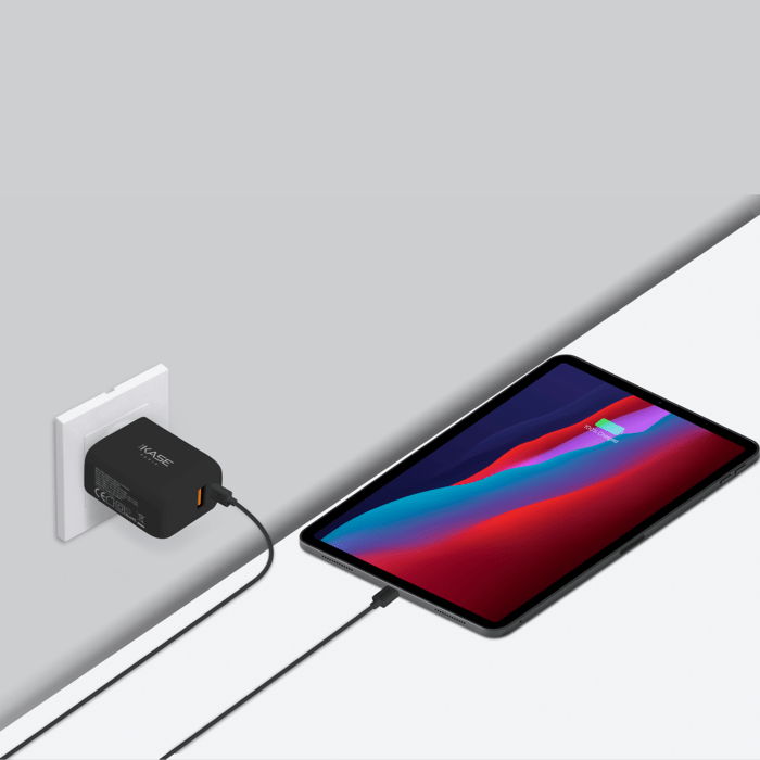 Chargeur mural PowerPort Speed LITE 20 W double USB UE + c&acirc;ble de charge/synchronisation rapide USB-C vers USB-C, noir