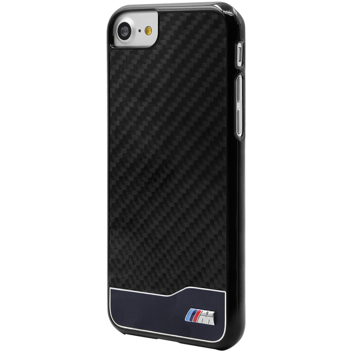 BMW Coque carbone & aluminium pour Apple iPhone 7/8/SE 2020, Noir