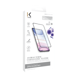 Antibacterial Curved Edge-to-Edge High Resistance Tempered Glass Screen Protector for Apple iPhone XR/11, Black