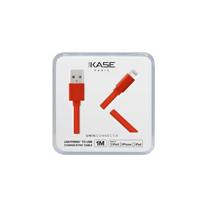 C&acirc;ble Lightning certifi&eacute; MFi Apple Charge/Sync (1M), Rouge Ardent