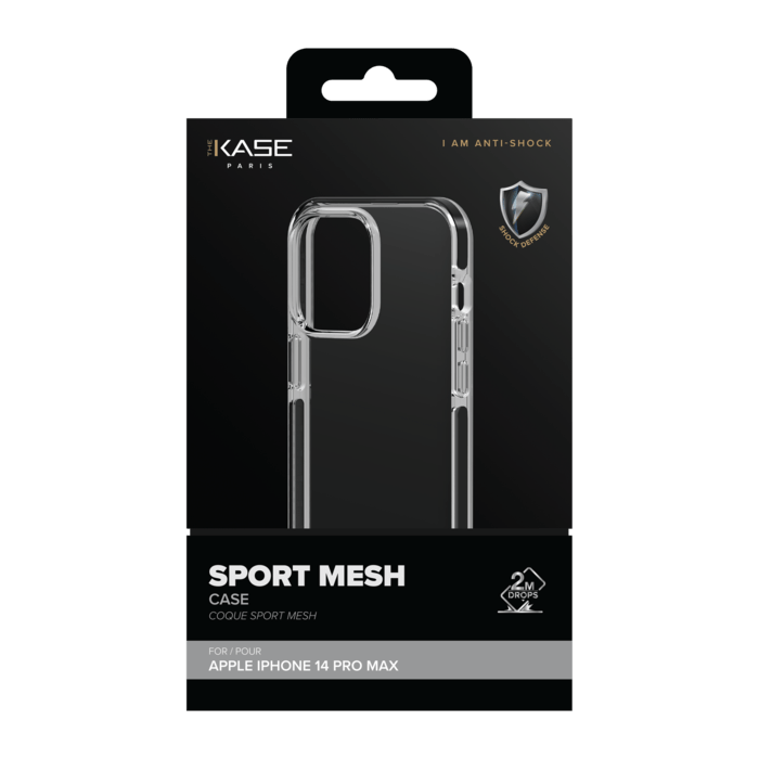 Coque Sport mesh pour Apple iPhone 14 Pro Max, Noir de jais