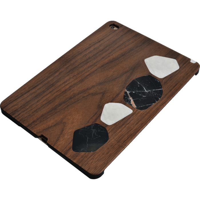 Naturalista Coque mabre-bois Noyer pour Apple iPad Air 2, Blanc & Noir