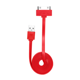 Cable plat 30 broches vers USB (1m) pour Apple, Rouge