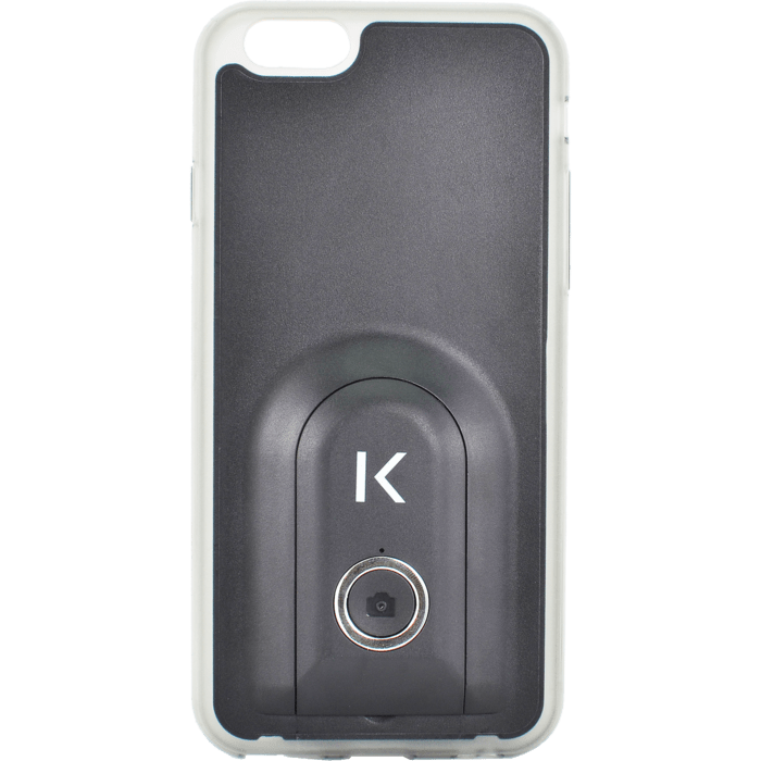 Coque selfie avec d&eacute;clencheur &agrave; distance Bluetooth pour iPhone 6/6s, Satin Noir