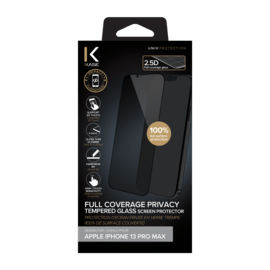 Protection d'&eacute;cran Priv&eacute;e en verre tremp&eacute; (100% de surface couverte) pour Apple iPhone 13 Pro Max, Noir