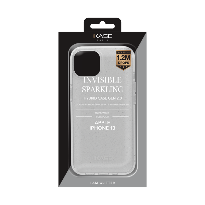 Coque hybride &eacute;tincelante invisible GEN 2.0 pour iPhone Apple iPhone 13, Transparente