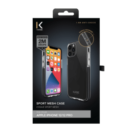 Coque Sport mesh pour Apple iPhone 12/12 Pro, Noir de jais