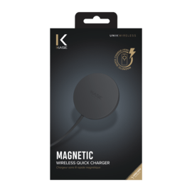 Chargeur sans fil rapide magn&eacute;tique (15W), Noir carbon