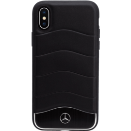 Case Mercedes-Benz WAVE III Genuine Leather & Aluminium case for iPhone X/XS, Black