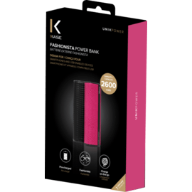 Batterie Externe Fashionista, 2600 mAh, Noir Graphite
