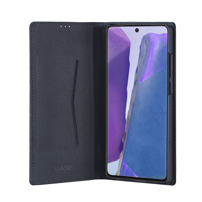 Custodia a libro Folio con slot per schede e supporto per Samsung Galaxy Note20, nera