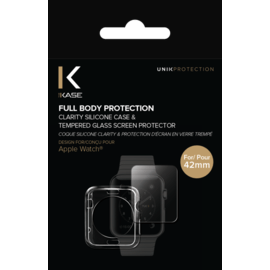 Clarity Coque Silicone & Protection d'&eacute;cran en verre tremp&eacute; pour Apple Watch (42mm)