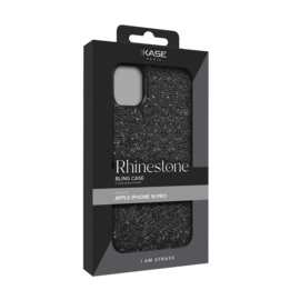 Coque Bling Strass pour Apple iPhone 14 Pro, Minuit Noir