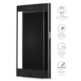 Protection d'écran en verre trempé (100% d surface couverte) pour Sony Xperia X Compact, Noir