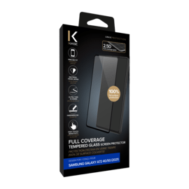 Protection d'&eacute;cran en verre tremp&eacute; (100% de surface couverte) pour Samsung Galaxy A72 4G/5G 2021, Noir