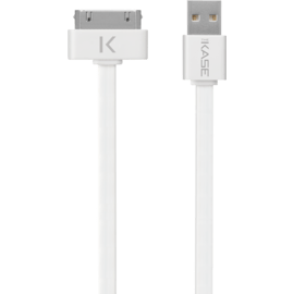 Cable plat 30 broches vers USB (1m) pour Apple, Blanc Lumineux