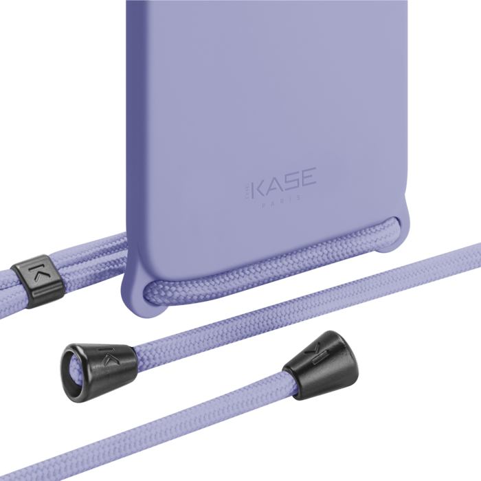 Crossbody Strap Soft Gel Silicone Case for Apple 12/12 Pro, Purple