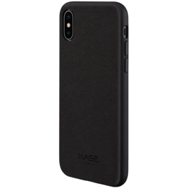 Coque en Su&egrave;de Alcantara pour Apple iPhone X/XS, Minuit Noir