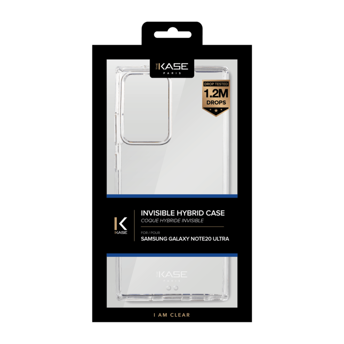 Coque hybride invisible pour Samsung Galaxy Note20 Ultra, Transparente